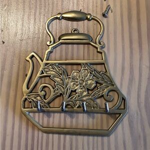 Vintage Brass Wall Key Holder